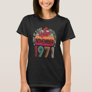 51 Jahre Vintag im November 1971 51. Geburtstag T-Shirt