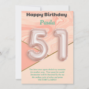 51-jährige Mädchen Happy Birthday Card