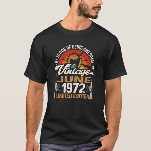 51-jähriger Hirschjagdjäger Geboren im Juni 1972 5 T-Shirt (Vorderseite)