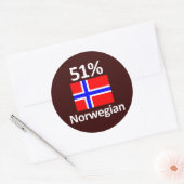 51 % Norwegisch Runder Aufkleber (Umschlag)
