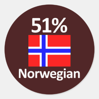51 % Norwegisch Runder Aufkleber