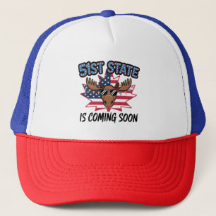 51. Staat Cool Moose USA-Flagge Politischer Humor Truckerkappe
