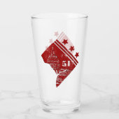 51. - Staat der Washington DC Flag Borderline Glas (Rückseite)