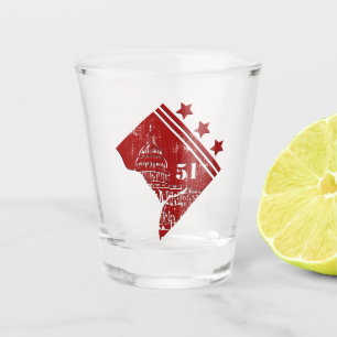 51. - Staat der Washington DC Flag Borderline Schnapsglas