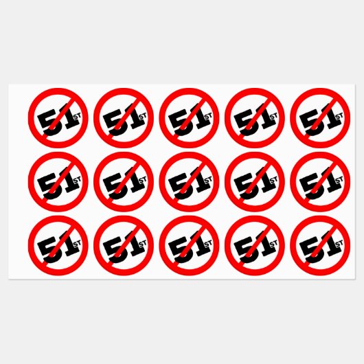51. Staat Kein Weg Etiketten (Blatt)