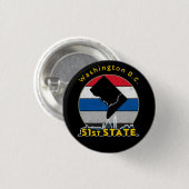 51. Staat: Staatlichkeit für Washington, DC Button (Vorne & Hinten)