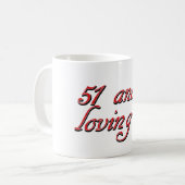51 und Lieben es Kaffeetasse (Vorderseite Links)