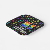 51st Birthday: Fun Stars Pattern and Rainbow “51” Pappteller (Gewinkelt)