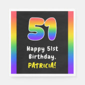 51st Birthday: Rainbow Spectrum # 51, Custom Name Serviette (Vorderseite)