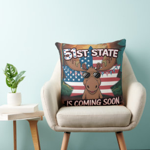 51st State-Elch-Sonnenbrille USA-Flagge bald verfü Kissen