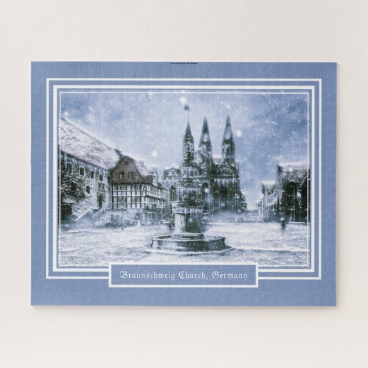 520 Stücke Braunschweiger Kirche Winterschnee Puzzle (Horizontal)