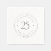 525. Hochzeitstag Silber Circle Frame Serviette (Vorderseite)