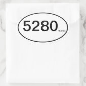 5280 ft/Meile Ovaler Aufkleber (Tasche)