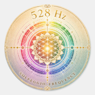 528 Hz Solfeggio-Frequenz-Aufkleber Runder Aufkleber