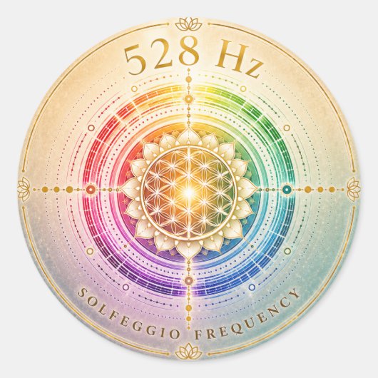 528 Hz Solfeggio-Frequenz-Aufkleber Runder Aufkleber (Vorderseite)