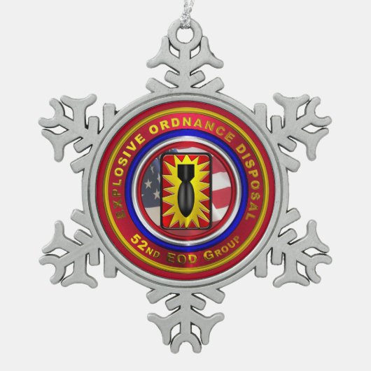 52. EOD GROUP SCHNEEFLOCKEN Zinn-Ornament (Vorderseite)