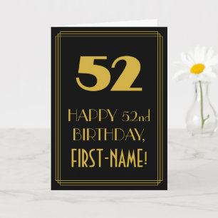 52. Geburtstag – Art Deco inspiriertes Aussehen "5 Karte