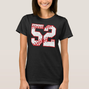 52 Geburtstag Baseball Theme Bday Party Feier T-Shirt