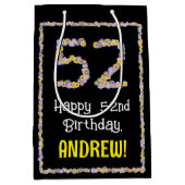 52. Geburtstag: Blumennummer, Individuelle Name, B Mittlere Geschenktüte (Vorderseite)