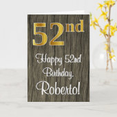 52. Geburtstag: Elegante Imitate Gold Look #, Imit Karte (Gelbe Blume)