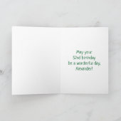 52. Geburtstag: Farbige Musiksymbole + Regenbogen Karte (Innenseite)