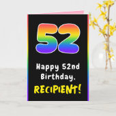 52. Geburtstag: Farbiger Regenbogen # 52, Individu Karte (Gelbe Blume)