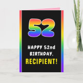 52. Geburtstag: Farbiger Regenbogen # 52, Individu Karte (Vorderseite)