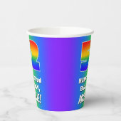 52. Geburtstag: Farbiges, lustiges Regenbogenmuste Pappbecher (Links)