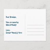 52. Geburtstag: Fun Hearts Pattern, Regenbogen 52 Postkarte (Rückseite)