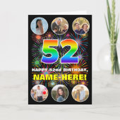 52. Geburtstag: Fun Rainbow #, Individuelle Name & Karte (Vorderseite)
