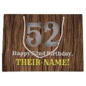 52. Geburtstag: Inspirierter Country Western Look, Große Geschenktüte (Vorderseite)