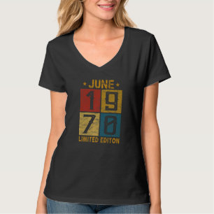 52. Geburtstag Juni 1970 Geboren 1970 52 Jahre alt T-Shirt