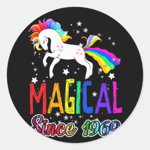 52. Geburtstag Magischer Farting Unicorn Regenboge Runder Aufkleber