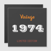 52. Geburtstag Magneteinladung - Vintag 1974 (Vorne/Hinten)