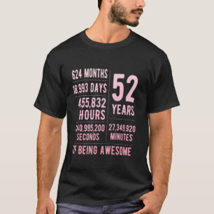 52. Geburtstag Männer Frauen Lustig 52 Jahre Alt T-Shirt