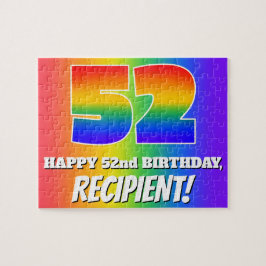52. Geburtstag — mehrfarbiges Regenbogenmuster "52 Puzzle