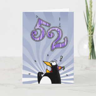 52. Geburtstag - Pinguin-Überraschungskarte Karte