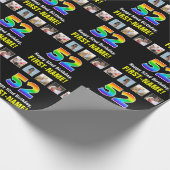 52. Geburtstag: Regenbogen "52"; kundenspezifische Geschenkpapier (Ecke)