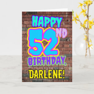 52. Geburtstag - Spaß, Urban Graffiti Inspiriert L Karte