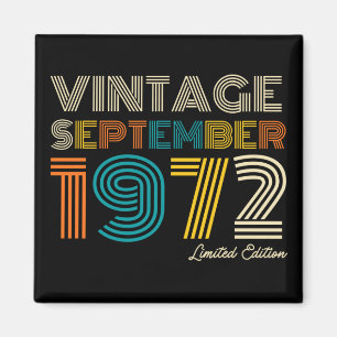 52. Geburtstag Vintage September 1972 Limitierte A Magnet