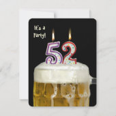 52. Geburtstags-Bier-Party Einladung (Vorderseite)