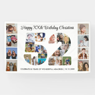 52. Geburtstagsfeier Nummer 52 Fotocollage Banner