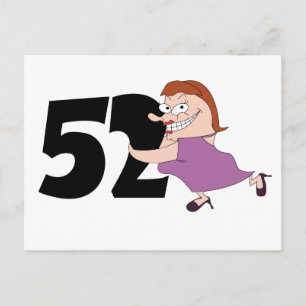 52 Geburtstagsgeschenke - Funny Cartoon Geburtstag Postkarte