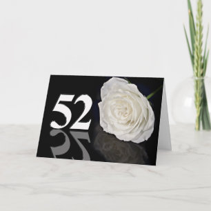 52. Geburtstagskarte mit klassisch weißer Rose Karte