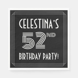 52. Geburtstagsparty: Art-Déco-Stil + Individuelle Serviette