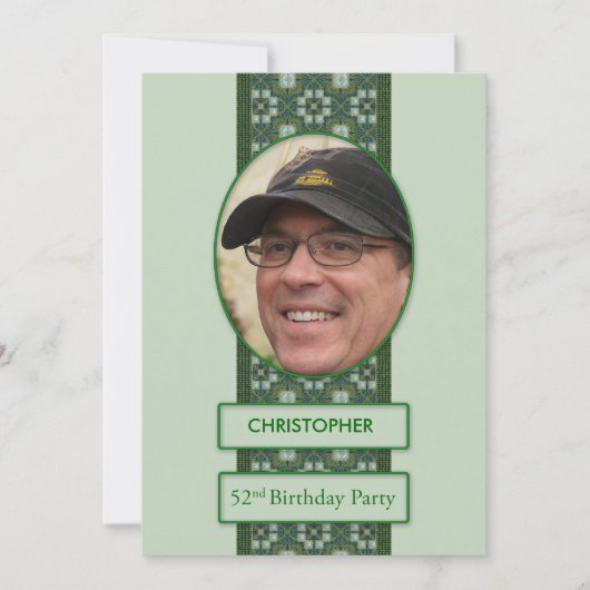 52. Geburtstagsparty Einladung ein Bild hinzufügen (Vorderseite)