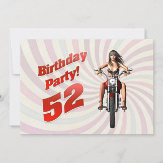 52. Geburtstagsparty mit einem Mädchen auf einem M Einladung