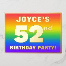 52. Geburtstagsparty: Spaß, farbenfrohe Regenbogen