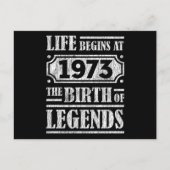 52 Jahre alt 1973 Geburt der Legende 52. Geburtsta Postkarte (Vorderseite)