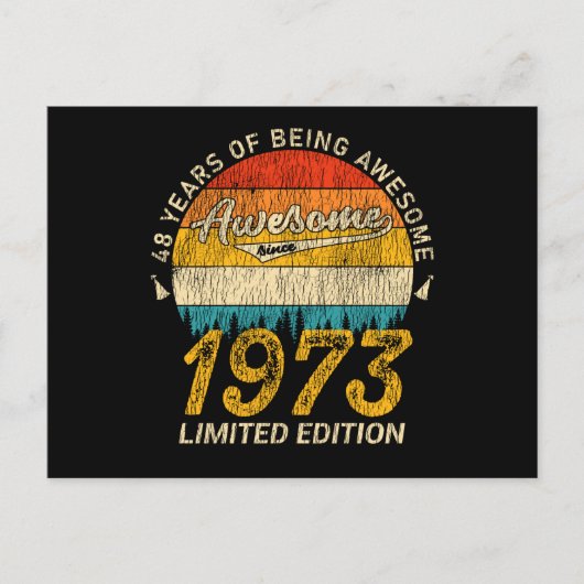 52 Jahre alt 1973 Retro Phantastisch 52. Geburtsta Postkarte (Vorderseite)